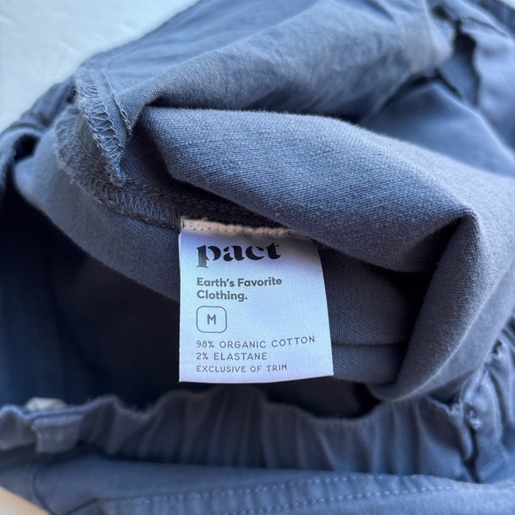 Pact Womens M Ankle Pant Organic Cotton Blue Straight Leg Stretch Sustainable - Picture 3 of 11